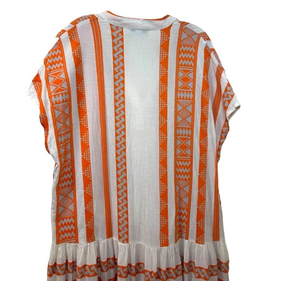 Devotion Twins, Women’s ‘Anticara’ Maxi Dress, Embroidered, White, Orange Medium - Picture 8 of 16